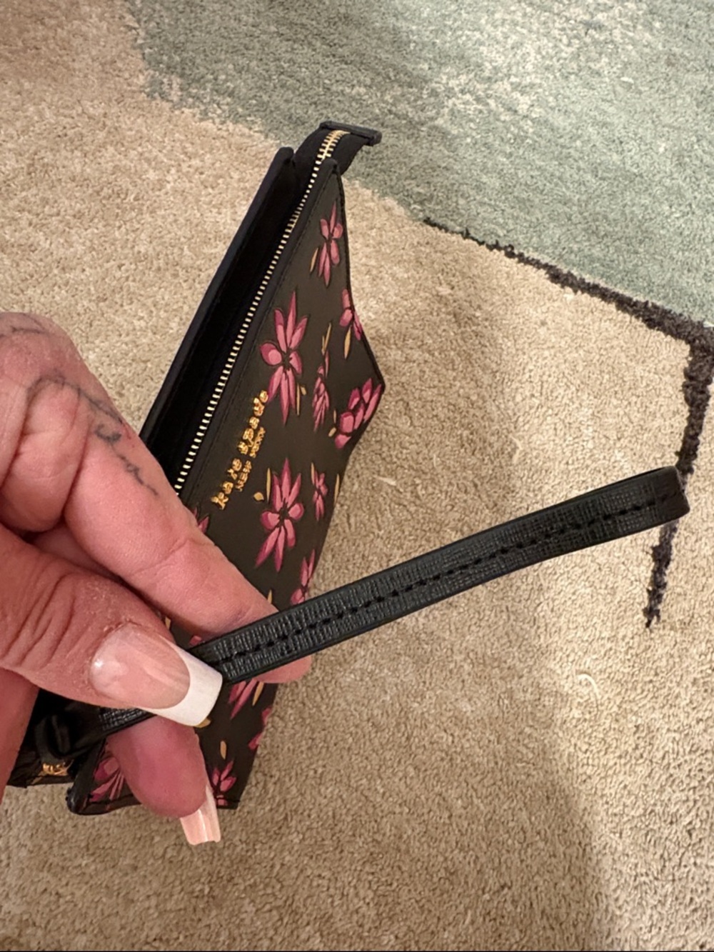 Kate Spade Black Floral Wristlet - Picture 4 of 5